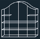 Luxus Sammler Vitrine Crystal, glanz-vernickelt, 50 x 53 x 12 cm